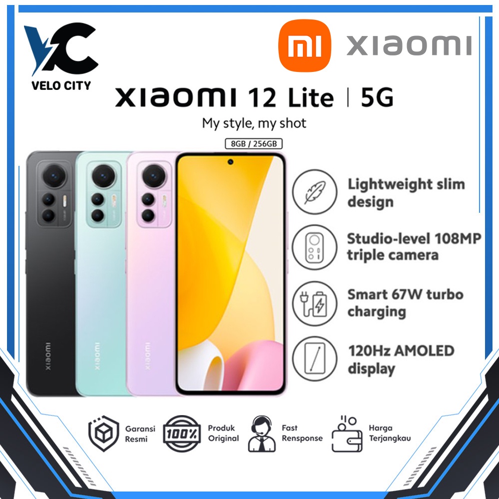 Xiaomi 12 Lite 8/256GB 5G Smartphone Snapdragon® 778G Original Garansi Resmi