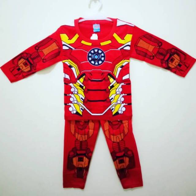 Kostum iron man/baju iron man/baju karakter iron man/setelan anak iron man/baju anak iron man