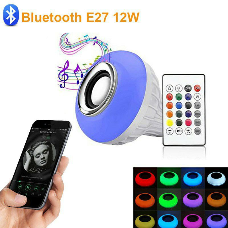 Lampu Led Bohlam Speaker Bluetooth Musik Warna Warni