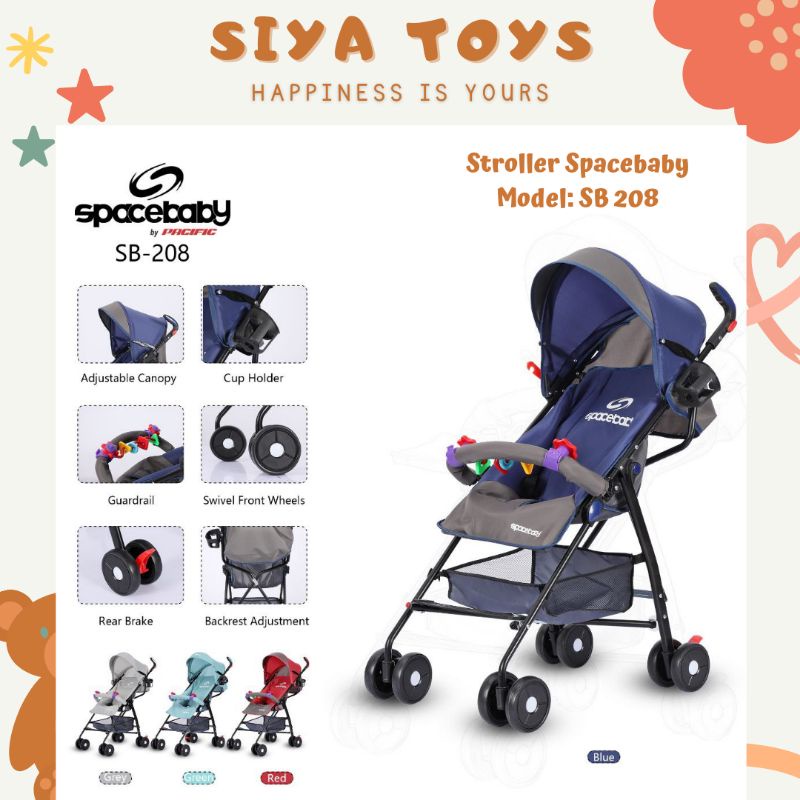 SIYA ✨ FREE BUBBLEWRAP STROLLER SPACE BABY SB 208 KERETA DORONG ANAK BUGGY SPACEBABY SB208