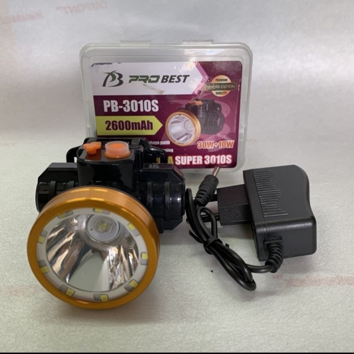 Senter Kepala Probest 30 Watt Plus 10 Watt 2600mA Putih