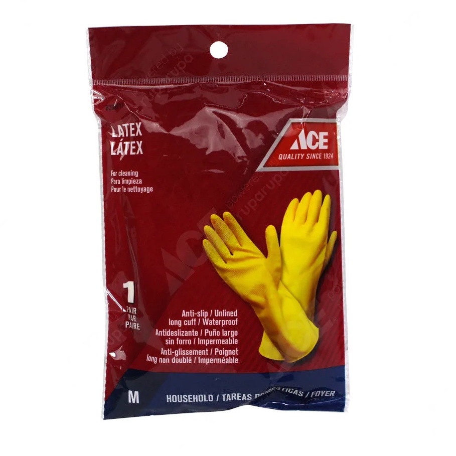 Ace Sarung Tangan Karet Ukuran M - Kuning