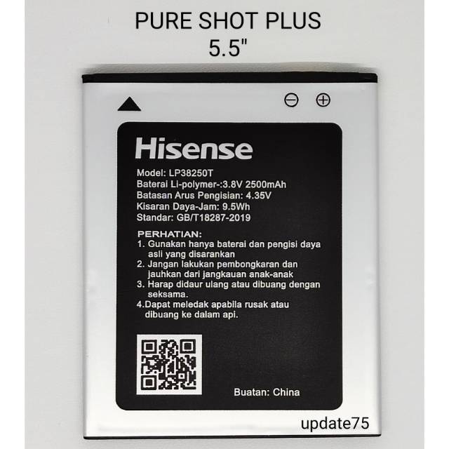 Baterai Smartfren Andromax Hisense Pure Shot Plus 5.5&quot;  Pureshot + LP38250T original