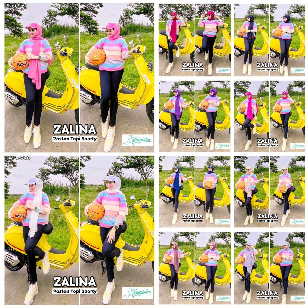Jilbab Topi Menyatu Pashmina Zalina Sporty Pastan Ori Danisha Hijab