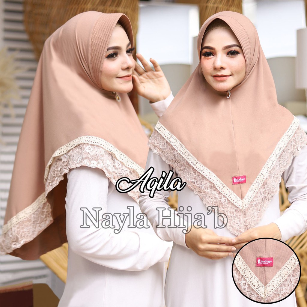 KERUDUNG INSTAN MODEL BERGO AQILA RENDA HIJAB INSTAN JERSEY PREMIUM NAYLA HIJAB