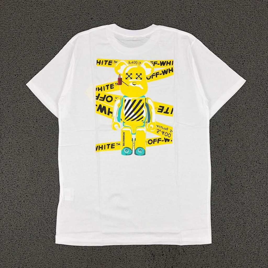 KAOS T SHIRT TEE WHITE OFF WHITE X BEARBRICK ARROW