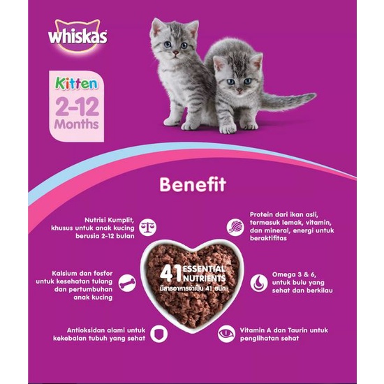 Whiskas Cat Kitten Dryfood 50 gr - Sachet Junior Adult Makanan Kucing Dryfood