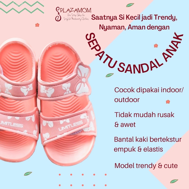 Sepatu Sandal EVA karet ANAK Perempuan Cewe Cewek Girl Kids Kid Sendal Selop Slippers Slip Strap Motif Kupu Empuk Ringan Anti slip Kualitas Premium Nyaman Bisa untuk outdoor indoor trendy stylish