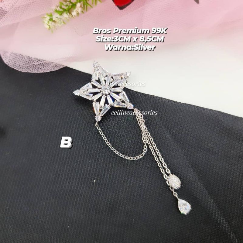 Bross mini Zirconia,bros mini swaroski high quality,bros kecil swaroski,bros dagu kecil-#B