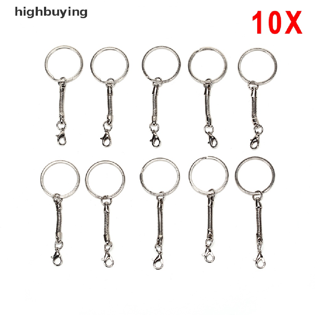 Hbid 10pcs Gantungan Kunci Bentuk Ular Warna Silver DIY Untuk Aksesoris Perhiasan