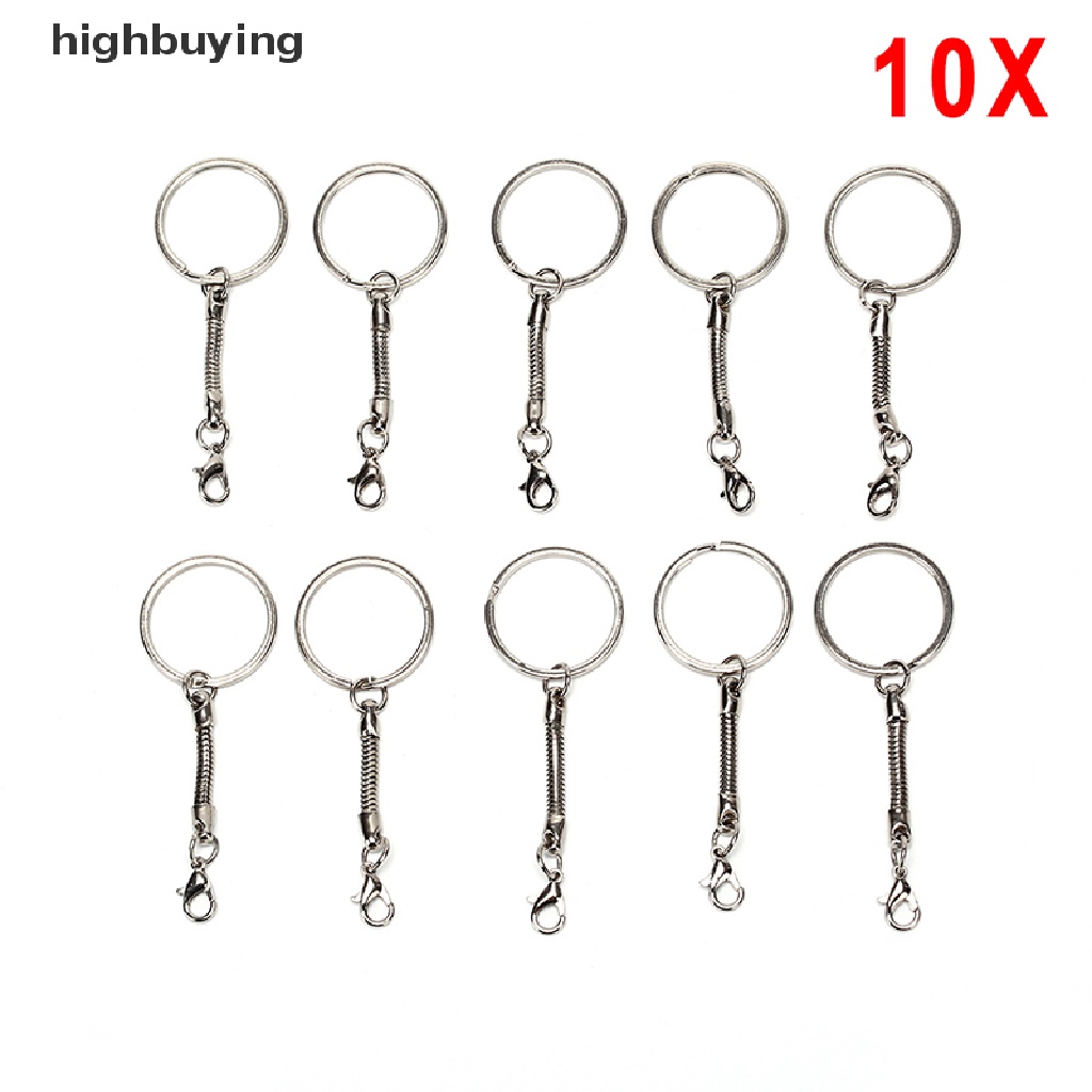 Hbid 10pcs Gantungan Kunci Bentuk Ular Warna Silver DIY Untuk Aksesoris Perhiasan