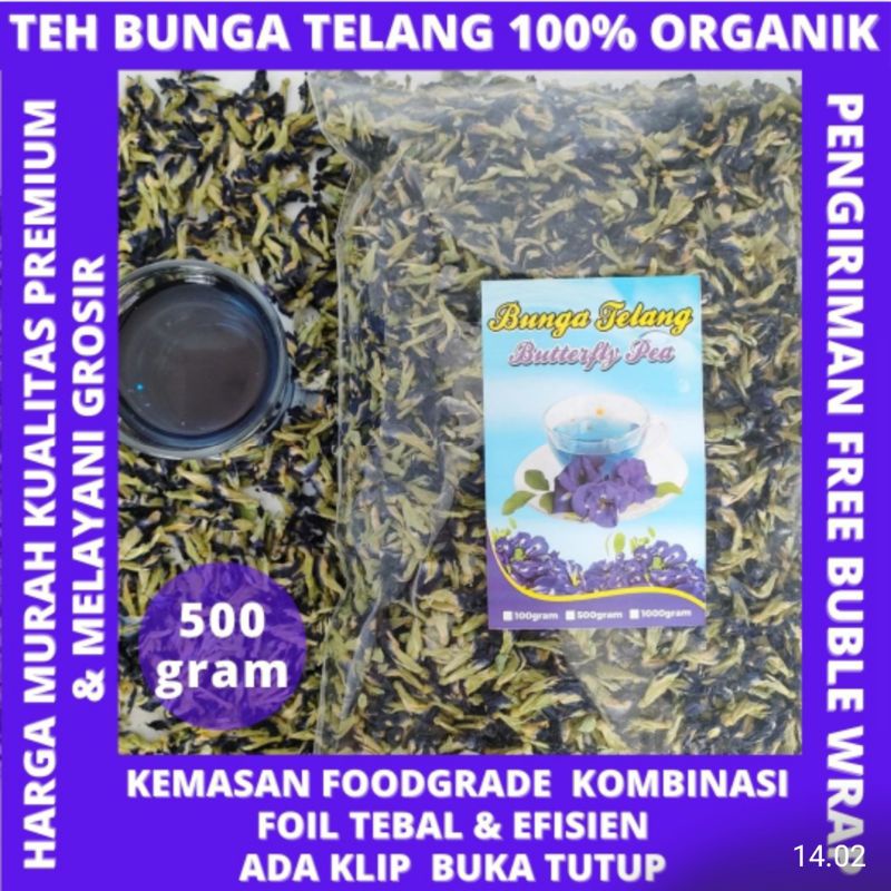 Bunga Telang Organik 250 gram 500gram 1000gram