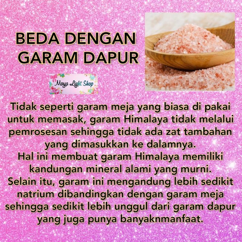 Salt Garam Himalaya pink himalayan garem salt original garam dapur superfood garam pink salt termurah