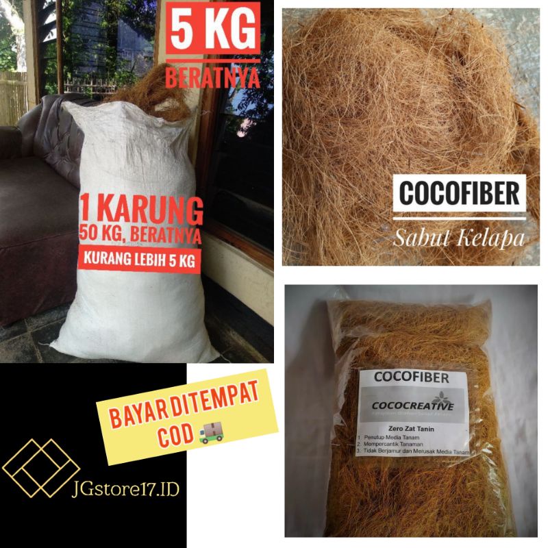 cocofiber per karung cocofiber bersih cocofiber 5 kg cocofiber serat sabut kelapa media tanaman krjn