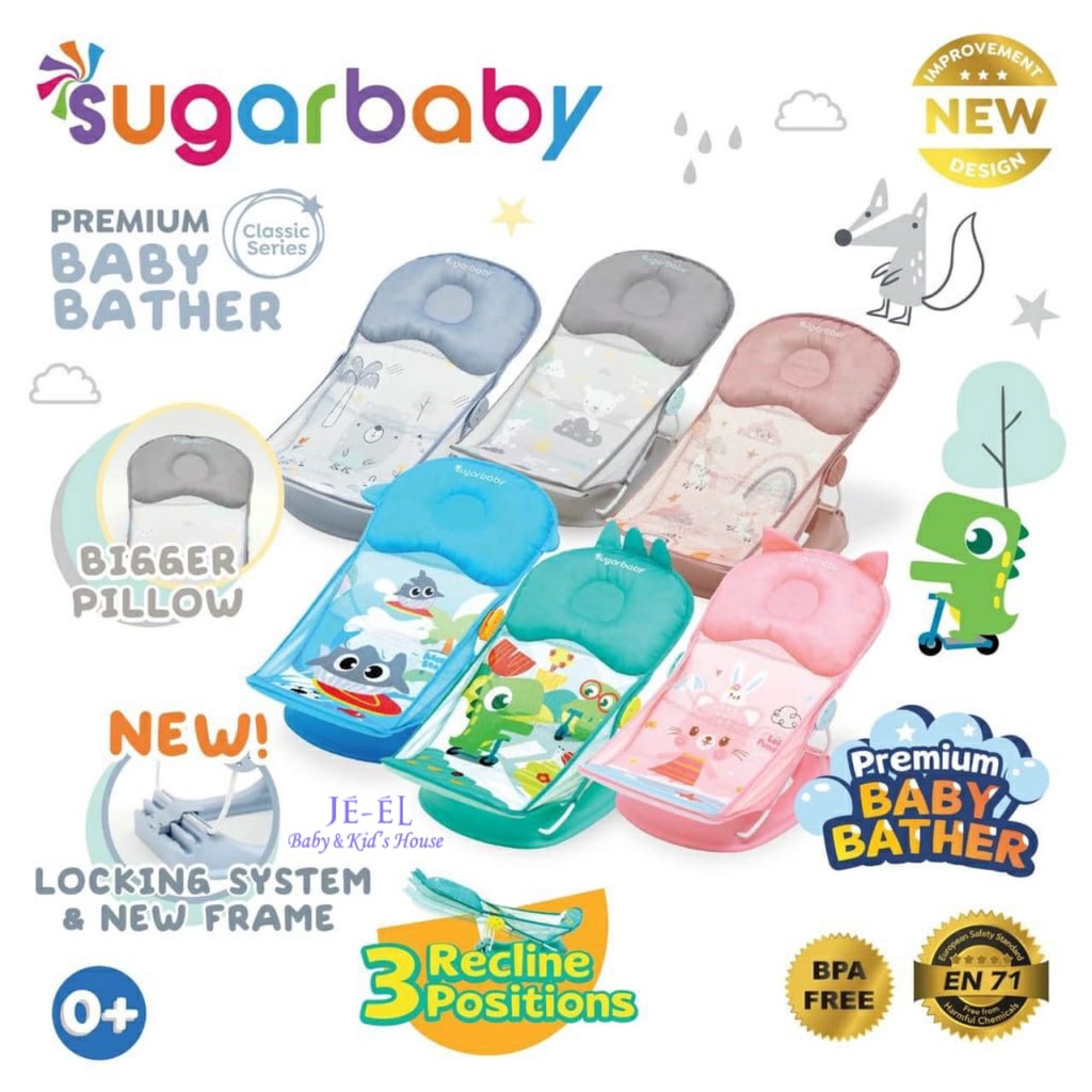 Sugar Baby Baby Bather Premium Classic &amp; Fun Series/  Dudukan Tempat Mandi Bayi