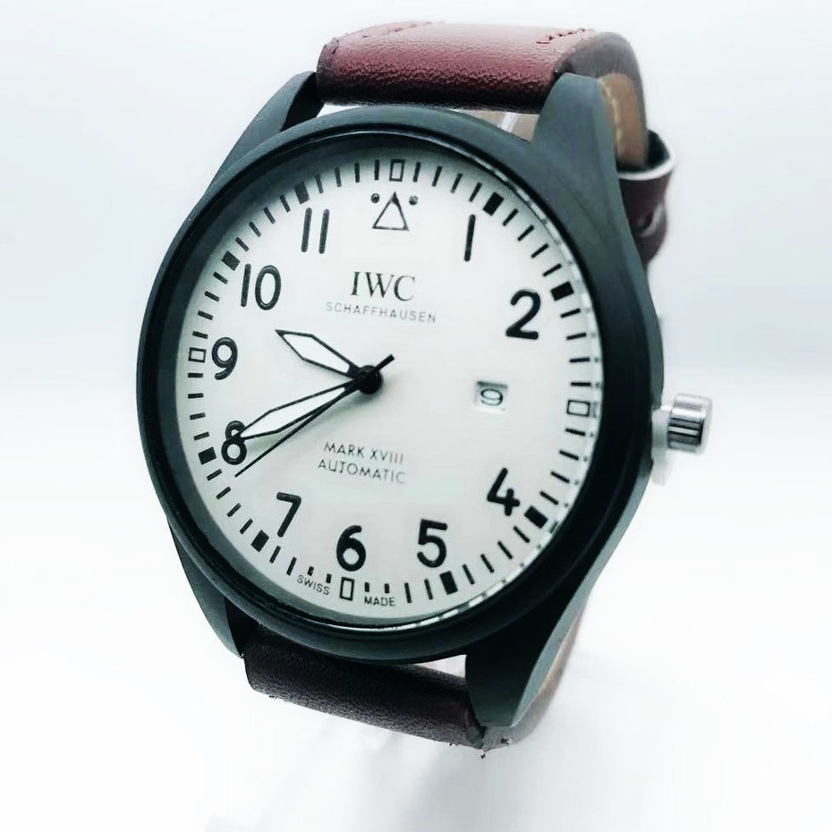 【GROSIR】ADA Tanggal  JAM TANGAN PRIA IWC PORTOFINO WHITE or hitam DIAL  Tanggal