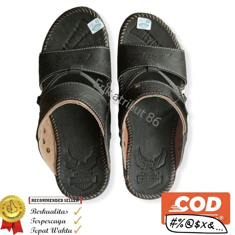 PREMIUM Sandal pria asli kulit free box