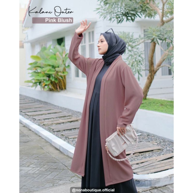 Kalani Long Knit Outer by Nona butique Readystok Jaket Outer Hijabers Kekinian
