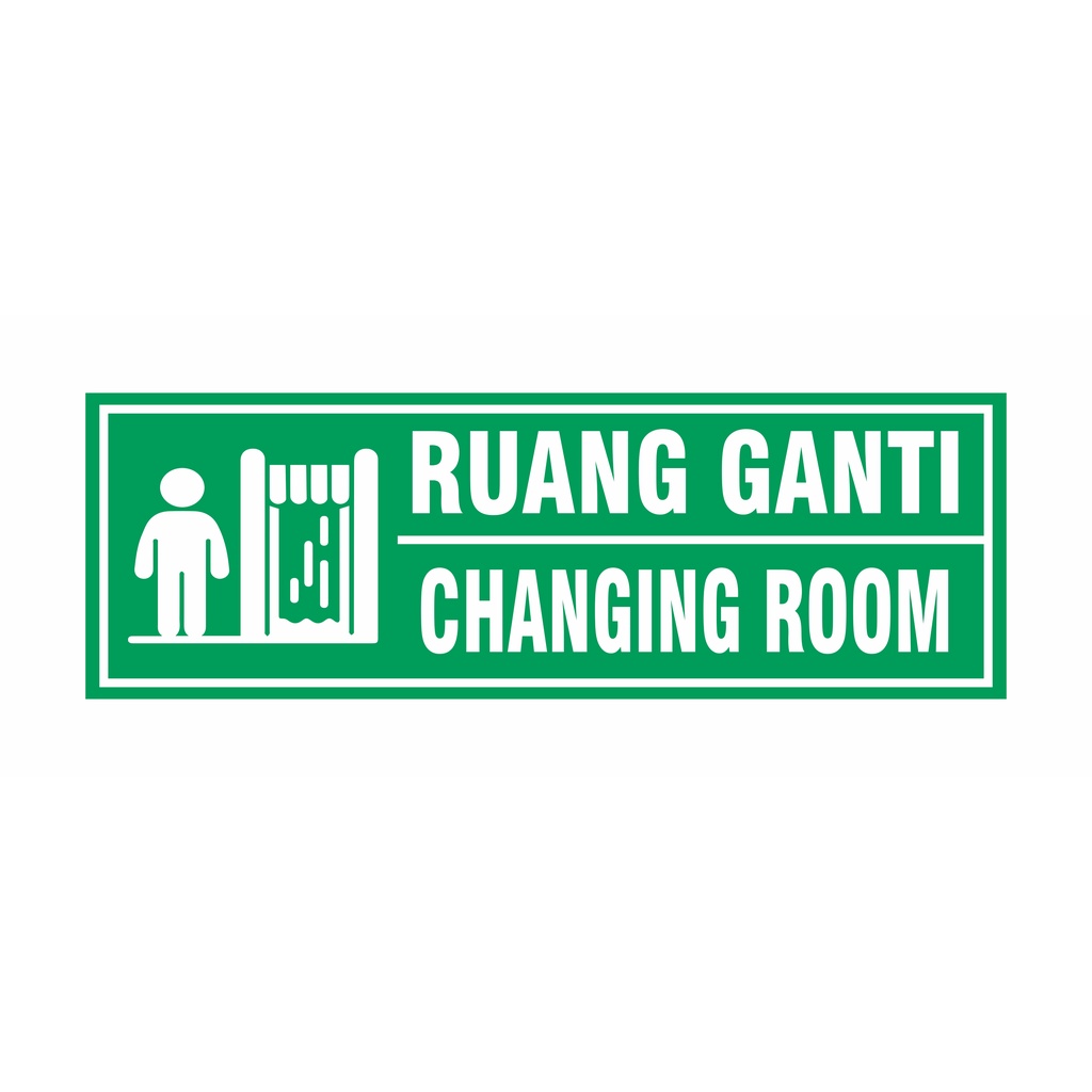 

SIGN STIKER RUANG GANTI / CHANGGING ROOM Uk. 30x10 cm RAMBU K3