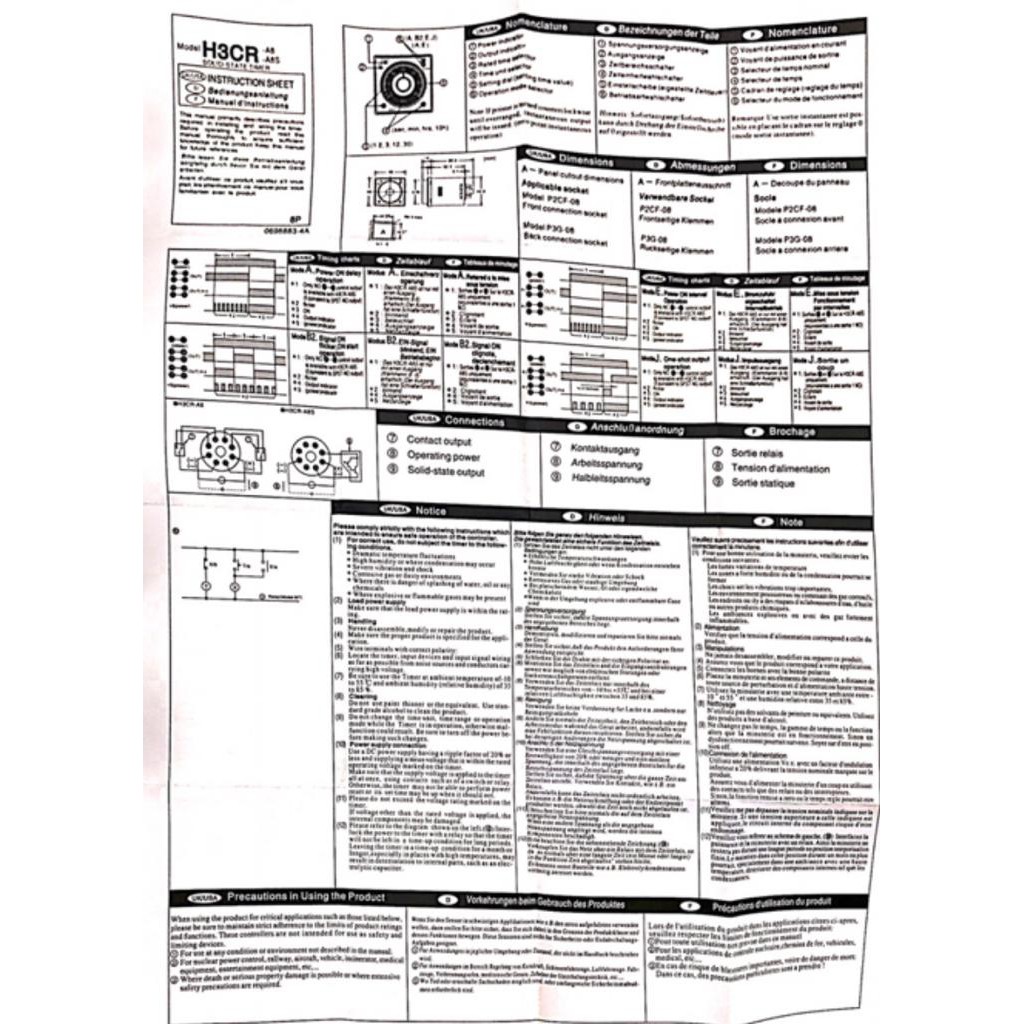 TIMER H3CR-A8 100 - 240VAC/ TIMER H3CR A8 100 -125VDC
