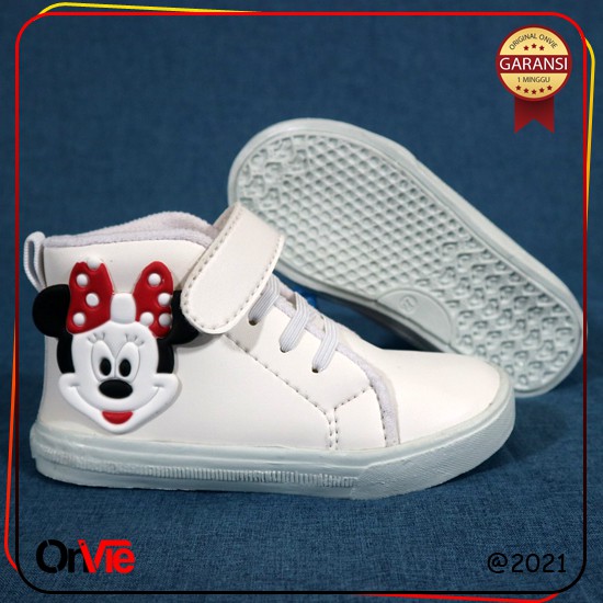 Sepatu Boots Anak Perempuan Motif Karet 3D Micky Lucu Murah | Sepatu Kids Onvie