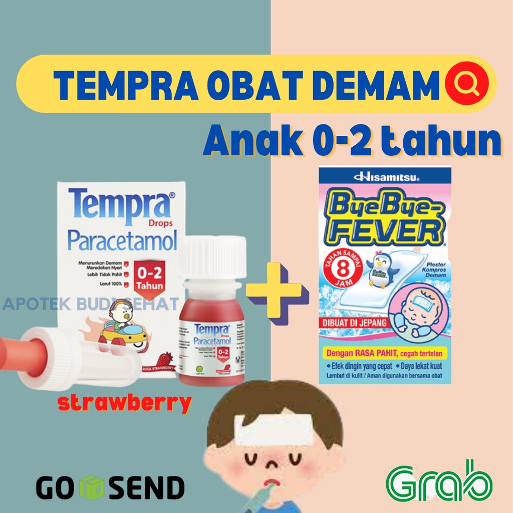 BARU Tempra Drop 15 ml Obat Demam Bayi Stroberi Obat Turun Panas Anak Obat Demam Anak 1 bulan 2 bula