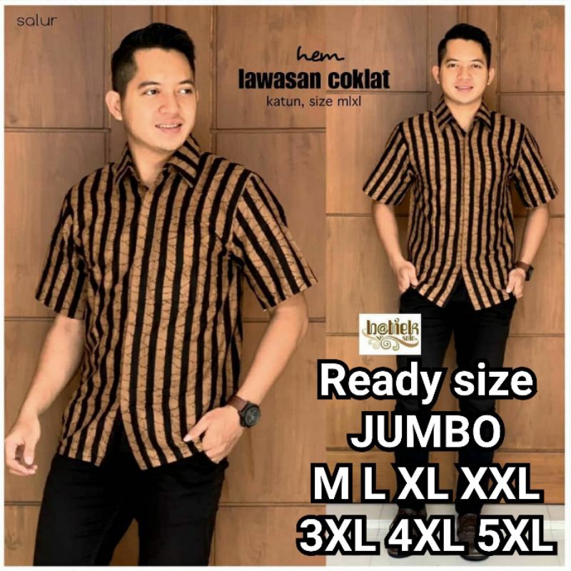 KEMEJA BATIK PRIA M L XL XXL XXL 3L 4L BAJU BATIK PRIA LENGAN PENDEK BATIK ATASAN PRIA KANTOR MODERN