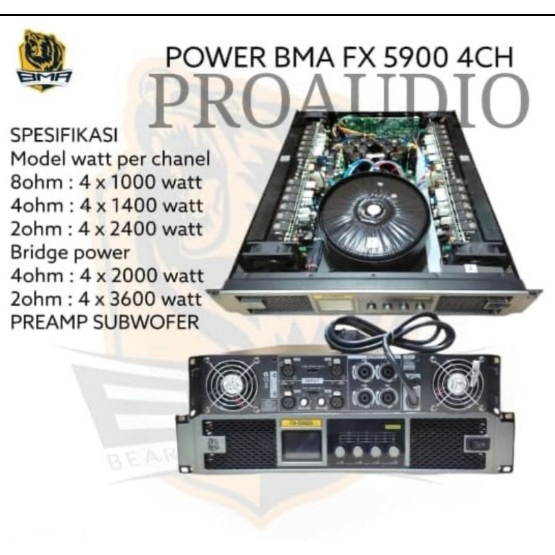 Power BMA 4 Channel FX 5900 FX5900 4CH 4 X 1000 Watt Original