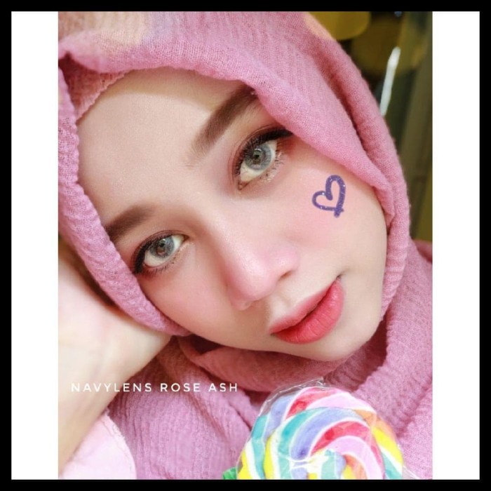 Softlens Omega Navy Lens FLAT DIA 15.00mm RoseGrey RoseBlack RoseBrown Normal Minus -0.25 s/d -3.00/Lensa  Kontak/BS