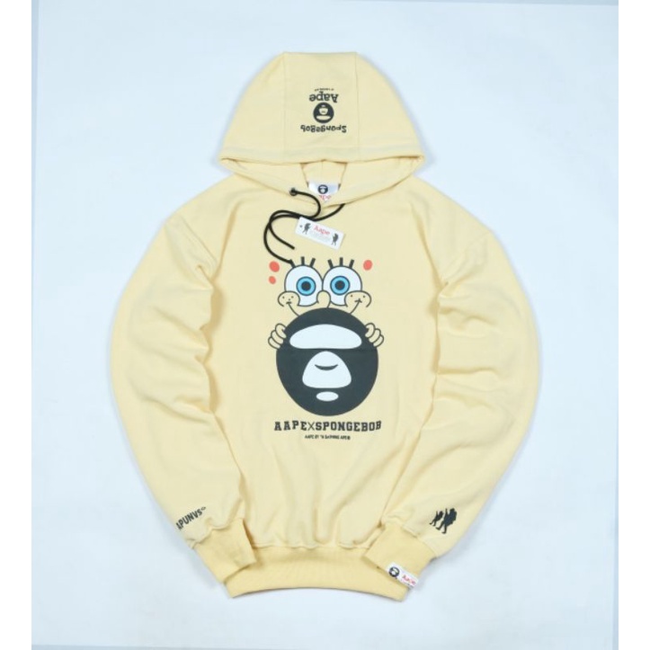 HOODIE AAPE X SPONGEBOB PRIA / SWEATER COWOK AAPE / SWEATSHIRT UNISEX
