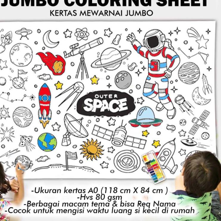

(mghh -244) JUMBO COLORING SHEET bisa custom nama KIDS GIANT POSTER 84x118cm KERTAS MEWARNAI BESAR MAINAN ANAK AOT ATTACK ON TITAN AMONG US SPACE PRINCESS CARTOON [pa -445]