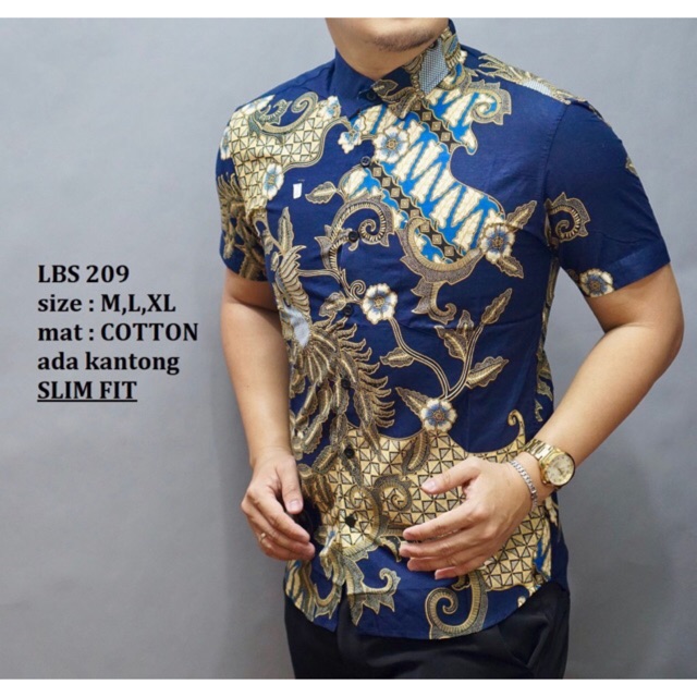 BAJU PRIA/COWOK KEMEJA BATIK PREMIUM SLIMFIT LENGAN/TANGAN PANJANG/PENDEK
