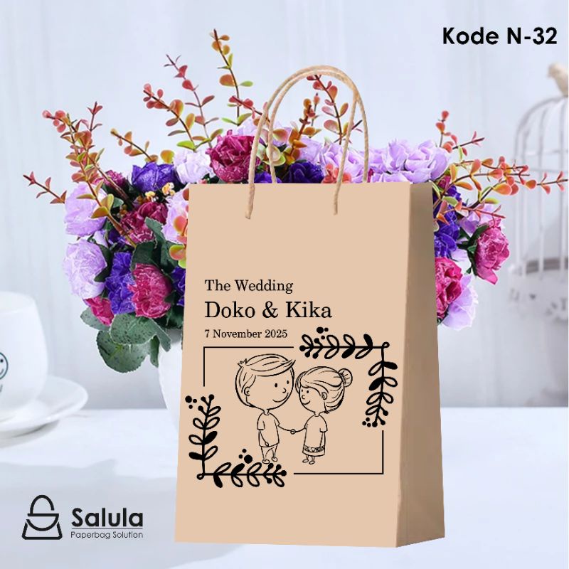 

Paperbag Tali Rami Uk 13,4x4,5x18cm Bisa pakai desain sendiri