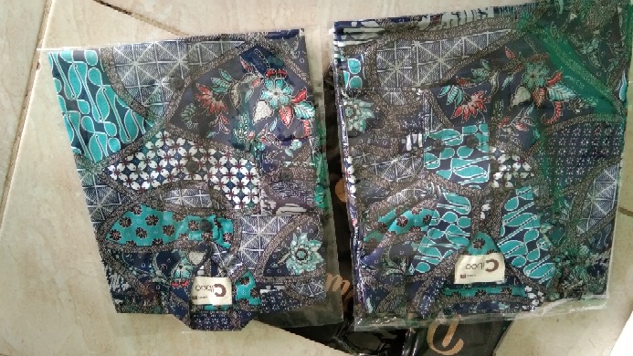 Kemeja Batik Anak Warna Baby Blue Model Slimfit