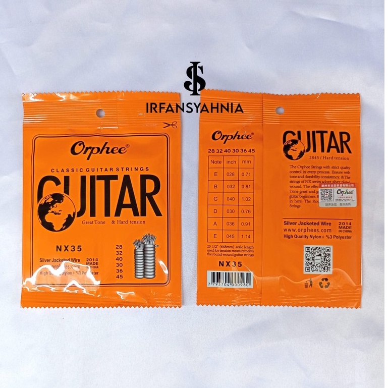 Senar orphee NX35 senar gitar klasik nylon 028-045 classic guitar strings