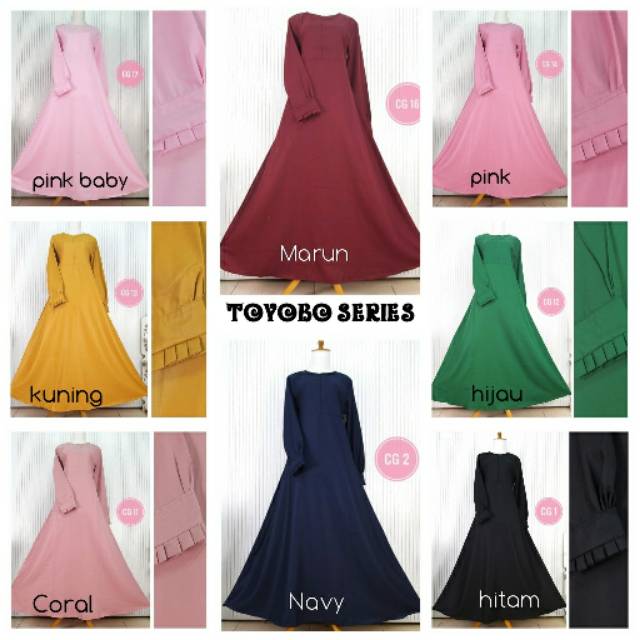 Gamis Remaja Dan Dewasa Polos Katun Toyobo