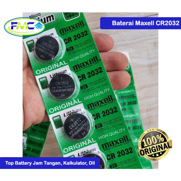 Baterai Jam Tangan Batu Kancing Koin Original CR 2032 Batre Remote Remot Battery CMOS Laptop Kancing Lithium Kalkulator Mainan Alat Digital