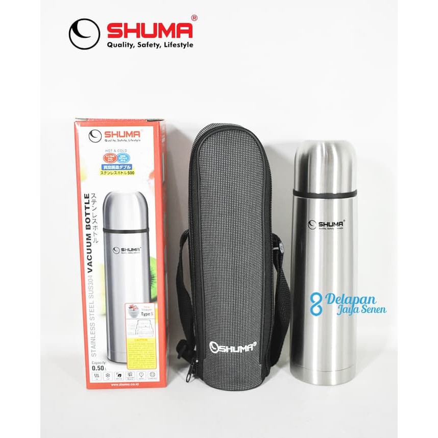 "Shuma Termos Air Panas 500ml|Shuma Vacuum Bottle |Termos Air Stainless"