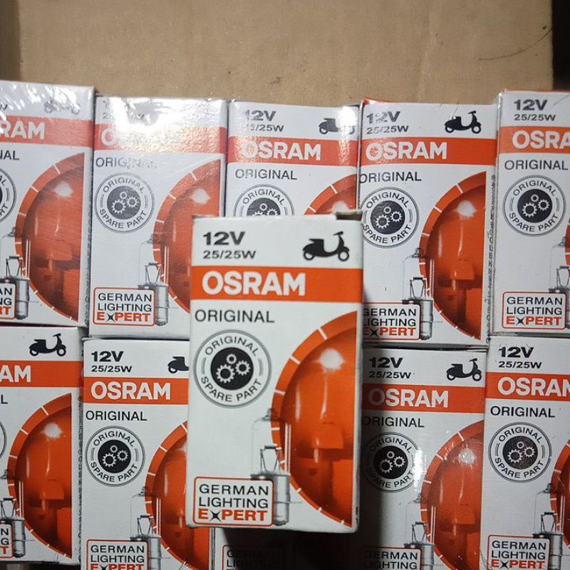 BOHLAM LAMPU DEPAN MOTOR halogen K1 OSRAM 12v 25/25w
