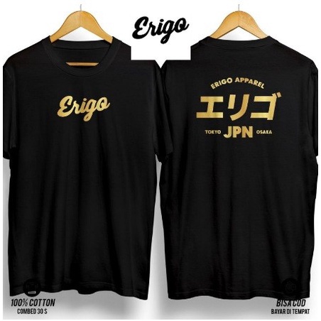 KAOS ERIGO JPN JAPAN GOLD BAHAN POLESTER SOFT KAOS DISTRO PRIA WANITA CUCI GUDANG
