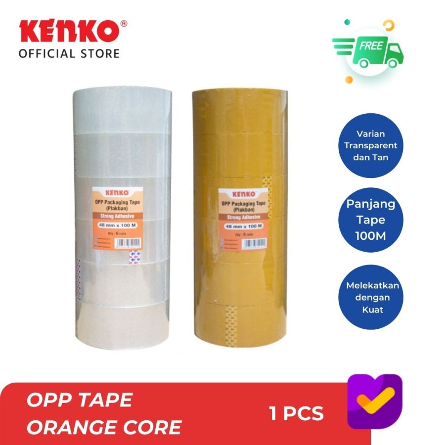 

KENKO OPP TAPE / Lakban / Selotip 48MM - Orange Core (100 M)