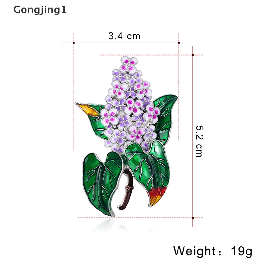 Gongjing1 Bros Pin Enamel Desain Bunga Lilac Aksesoris Wanita Untuk Pesta / Kantor