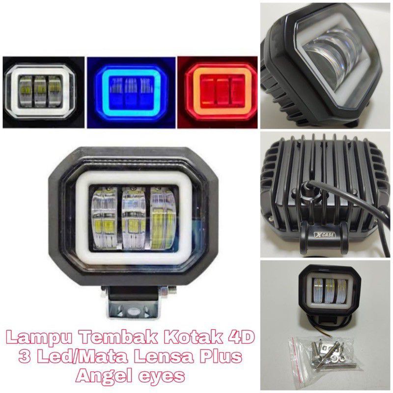 Lampu Tembak Led CWL 3Mata Angel Eyes 30watt universal motor