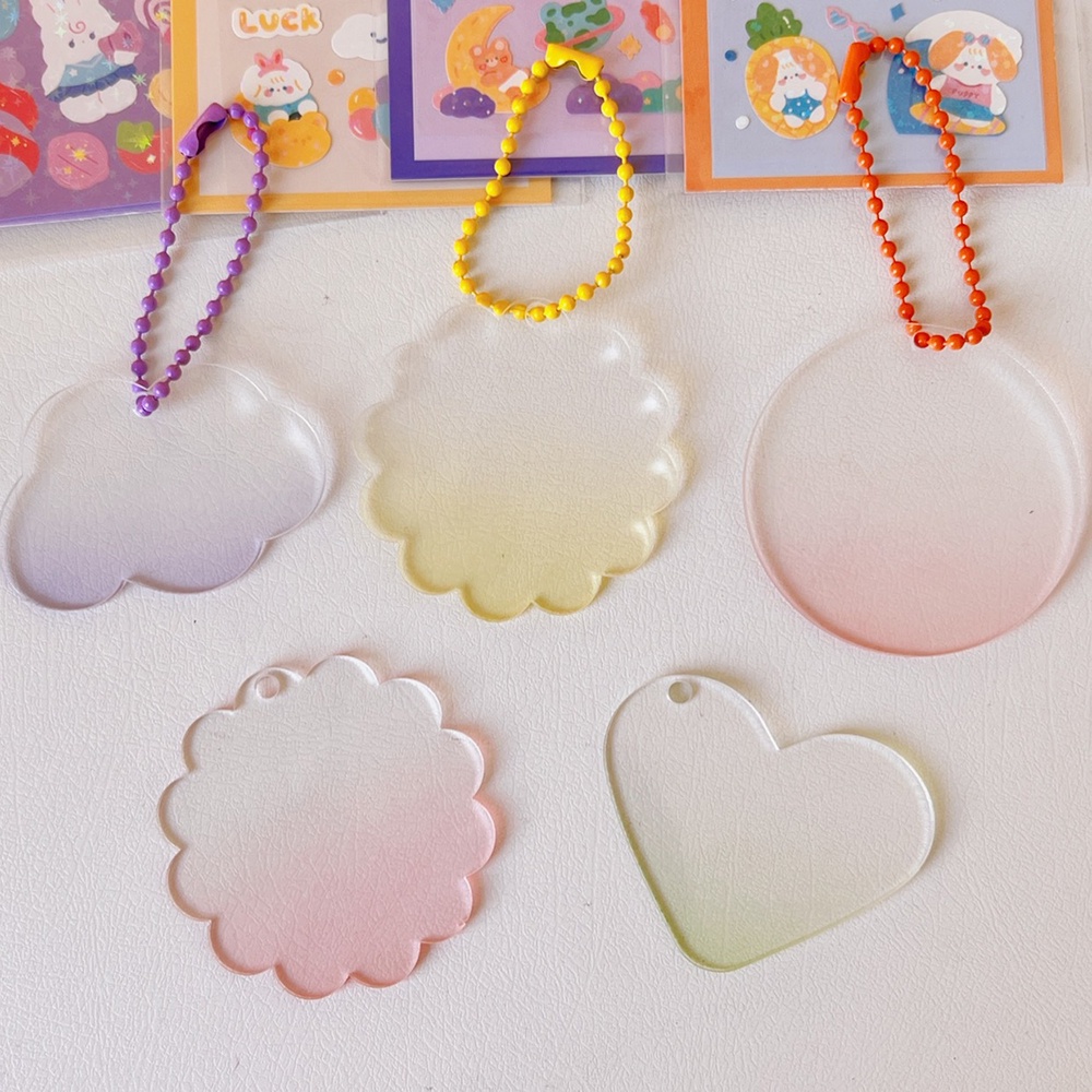 Gantungan Kunci Bentuk Bintang Kecil Bahan Akrilik Bening Dengan Stiker Untuk Aksesoris Tas