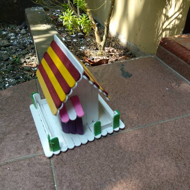 Prakarya Maket Miniatur Rumah Kecil Warna Stik Es Krim