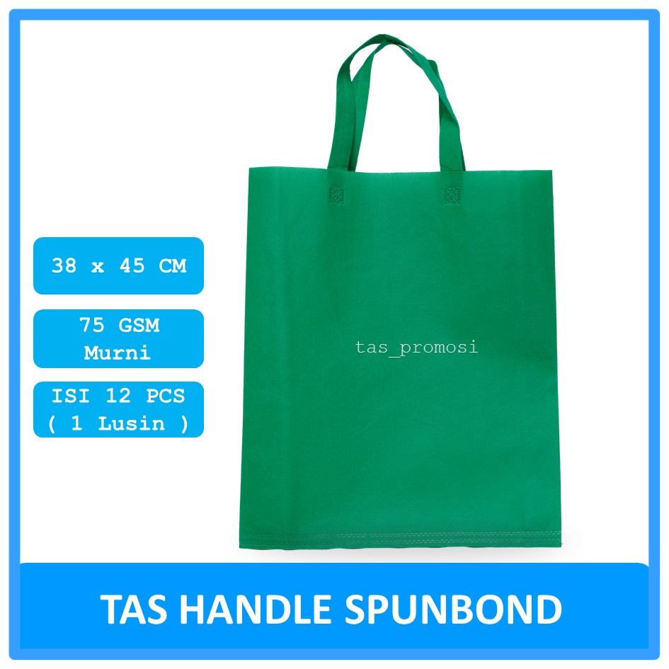 Goodie bag Spunbond Handle 38x45 Hijau Tua Satuan / Tas Spunbond Polos