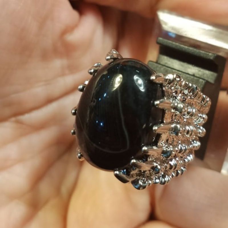 Cincin Pria Batu Akik Hitam B