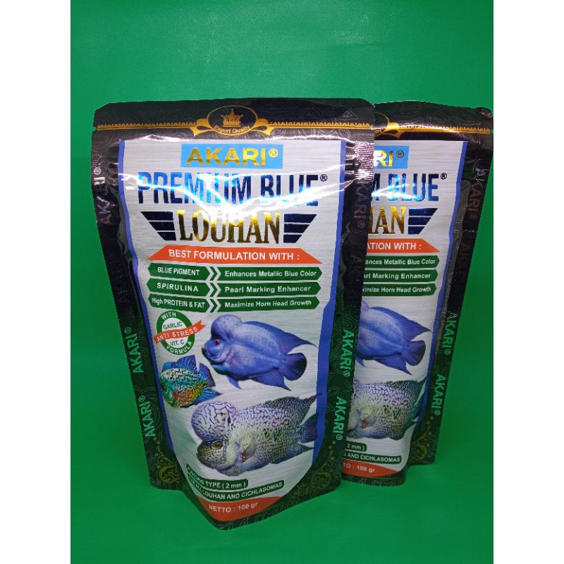 Pelet Akari Premium Blue Louhan 100 Gram