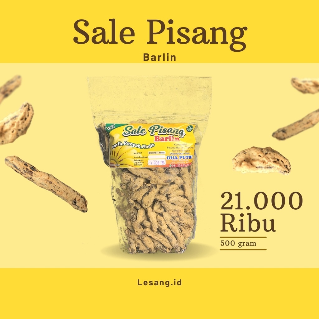 

Lesang Sale Pisang Barlin / Sale jari Khas Banyuwangi(500 gram)