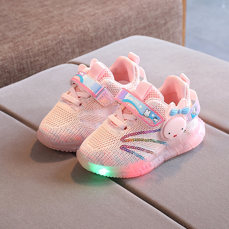 CHUBBI 8 Sepatu Sneaker Anak Perempuan Lampu LED Import